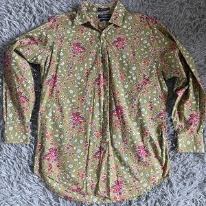 Daniel Cremieux Floral Green Button Down Shirt